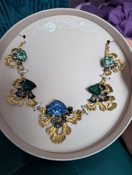 Chloe + Isabel Jewelry - Chloe + Isabel Blue and Green Crystal Floral Bib Necklace